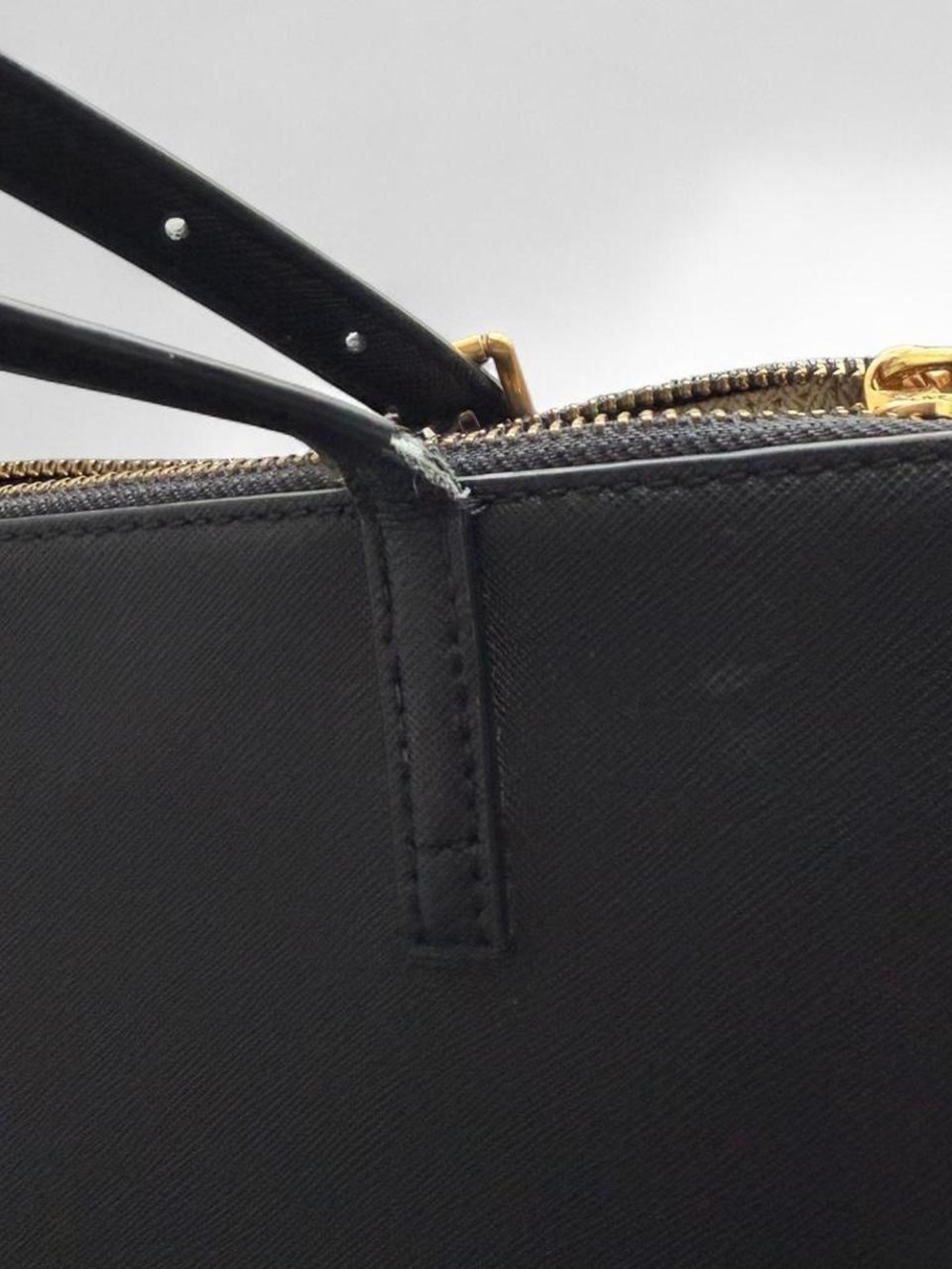 Tory Burch Emerson Black Leather Tote Gold Hardware Classic Preppy Work Bag - Picture 4 of 9